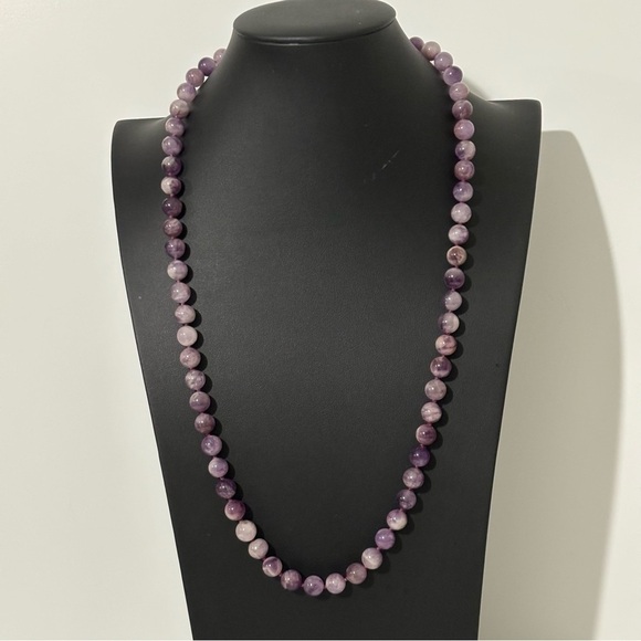 Beautiful Amethyst- large string of handmade hand knotted necklace - Picture 1 of 6